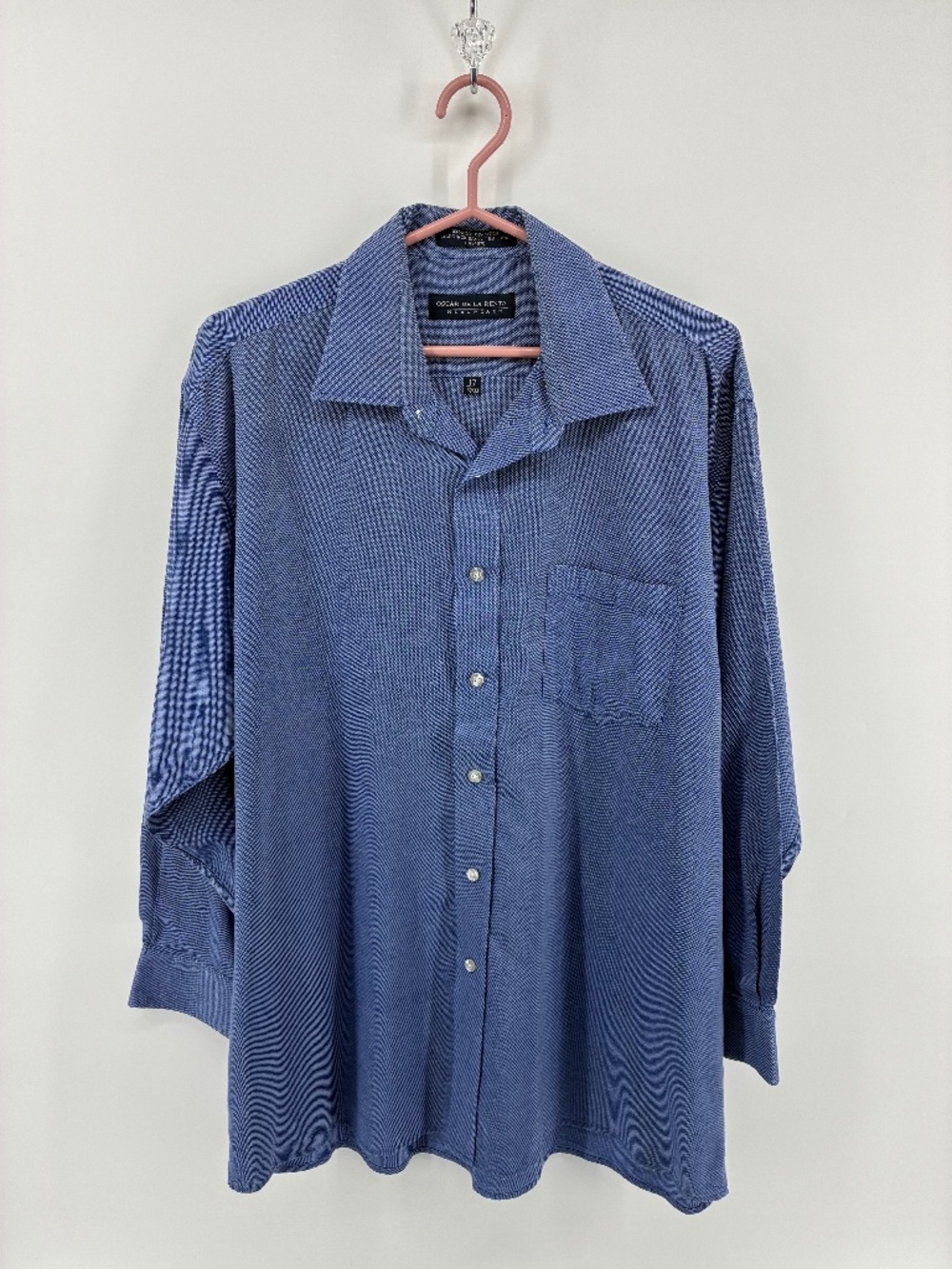 Oscar de la Renta Blue Men’s Long Sleeve Dress Shirt